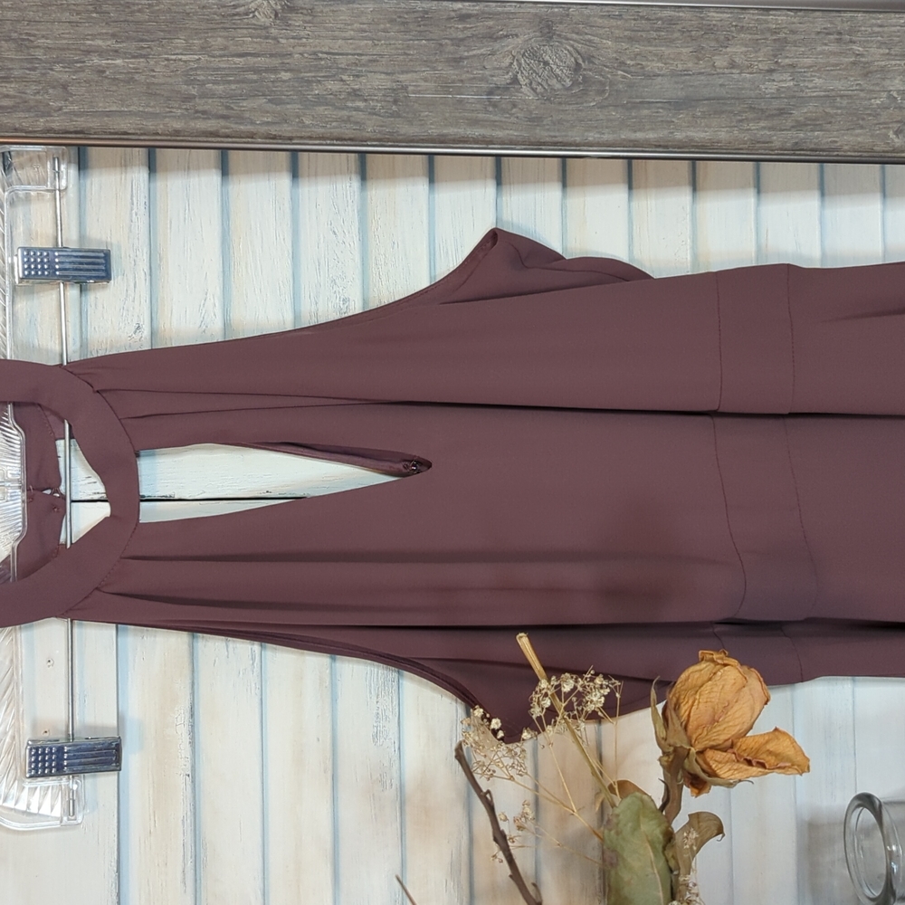 Purple Express midi dress with button clasp